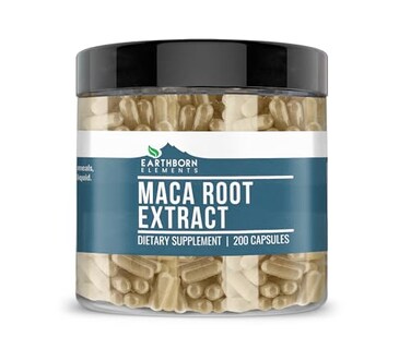 Earthborn Elements Maca Root Extract 200 Capsules Pure Undiluted No Additives