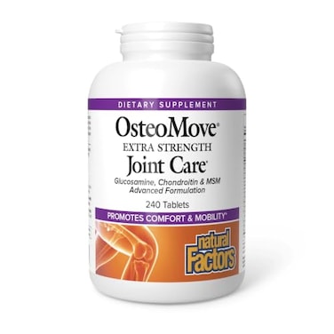 Natural Factors OsteoMove Joint Care Extra Strength Support for Joint and Bone Health NonGMO 240 tablets 120 servings