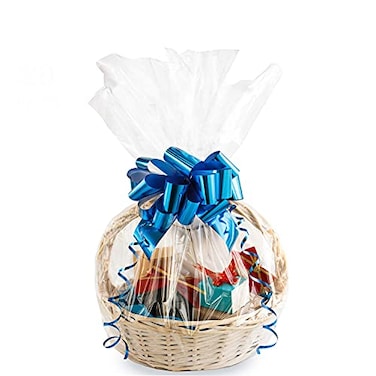 Morepack Large CelloCellophane Bags30x 40 Inches Clear Basket Bags OPP Plastic Cellophane Wrap for Gift Baskets Packaging 5 Pieces No Bow or Ribbon Included