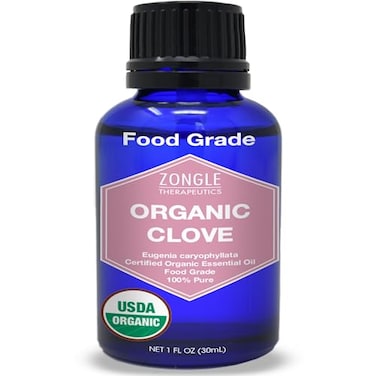 Zongle Therapeutics Organic Clove Oil Food Grade 100 Pure Clove Bud Essential Oil by 1 OZ