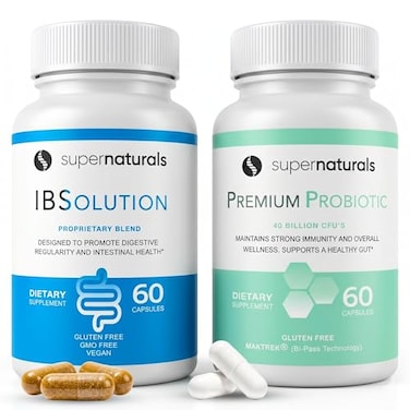 مجموعة JLM NUTRITIONALS IBSolution لصحة الأمعاء، بروبيوتيك ممتاز طبيعي بالكامل لدعم صحة الأمعاء، يحتوي على 40 مليار وحدة تشكيل مستعمرة (CFU) لدعم صحة الأمعاء، وعلاج اضطرابات الأمعاء، والانتفاخ، والإمساك، والغازات، وآلام البطن. عبوتان، 120 كبسولة.