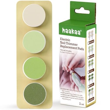 haakaa Electric Nail Trimmer Replacement Pads Baby Nail Trimmer Heads for Standard Baby Nail File 4pcs Meadow