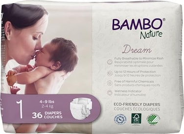 Bambo Nature Premium Baby Diapers FrenchEnglish Packaging Size 1 36 Count