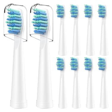 Mcuy Electric Toothbrush Heads Compatible with TEETHEORY Sonic and Fairywill Replacement Brush Heads Compatible with FW507508551610659719909917959FWD1D3D5D7D8 10 Pack White