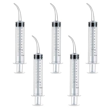 XIZAO Tonsil Stone Remover Wisdom Teeth Cleaner Dental Irrigation Cleaning with Curved Tip for Oral Dental Care Feed Pets 5 Pcs