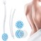 YFJQTZX Upgrade Body Lotion Applicator Oil Cream Applicator Massager Shower Scrubber with 19 Massaging Rollers and Foldable Long Handle Shower Brush Set Back Oil Cream Applicator for Woman Men
