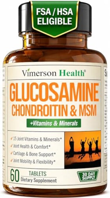 Vimerson Health Glucosamine Chondroitin MSM Advanced Joint Supplements for Women and Men wMultivitamins Minerals Glucosamine Sulfate 1000mg Chondroitin Sulfate MSM for Cartilage Joint Support 60 Tabs