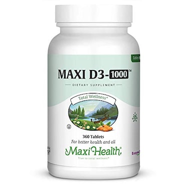 Maxi Health MaxiHealth Vitamin D3 1000 IU for Healthy Muscle Function Bone Health and Immune Support 360 Tablets Best Kosher Supplement for Adults