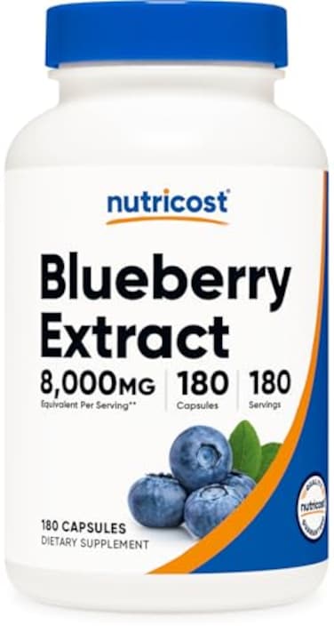 Nutricost Blueberry Extract 180 Capsules for 180 Servings Per Bottle Vegetarian Gluten Free and GMO Free