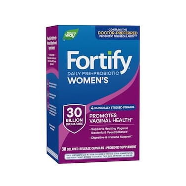 Nature's Way Natures Way Fortify Womens Probiotic 30 Billion CFU Daily MultiStrain Probiotic for Digestive Vaginal and Immune Support OnceDaily Capsule No Refrigeration Required 30 Capsules