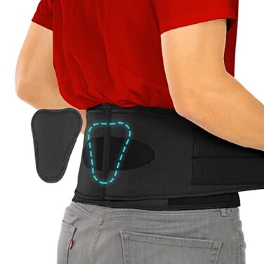 Vive Lower Back Support Brace for Men Women Dual Adjustable Lumbar Belt for Heavy Lifting Herniated Disc Sciatica Scoliosis Thoracic Pain Relief Compression Posture Device for Work or Home