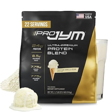 مسحوق بروتين الفانيليا التاهيتية من JYM Supplement Science Pro، بروتين مصل اللبن المعزول، بروتين الكازين، بروتين الحليب، لبناء العضلات الخالية من الدهون للرجال والنساء، 22 حصة