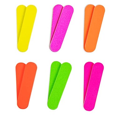 ZMOI Colorful Neon Girly Mini Emery Board Nail Files 1 Dozen