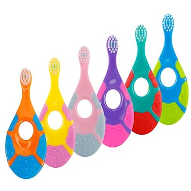 Slotic Baby Toothbrush Toddler Toothbrush for Age 02 Years Old Extra Soft Bristle for Baby Teeth Infant Gums EasyGrip Finger Handle Teething Pad Dentist Recommended 6Pack