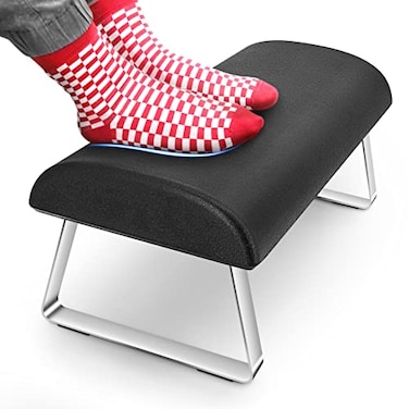 ROMALOVE Waterproof Footrest Upgraded High Elasticity Foot Rest Under Desk Footrest Ergonomic Foot Rest for Under Desk at Work Highly Supportive No Deformation Black