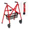 Stander Wonder Walker Plus Lightweight Folding Mobility Aid for Adults Seniors and Elderly Collapsible Travel EZ FoldNGo with Wheels Glides Basket Sport Red