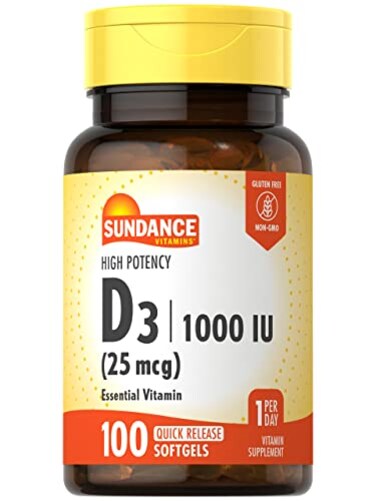 Sundance Vitamin D3 1000 IU 25 mcg 100 Softgels High Potency Formula