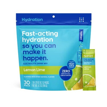 Hydrant Hydrate Individual Hydration Electrolyte Powder Stick Packets with No Artificial Sweeteners Colors or Fillers Lemon Lime 30 Pack