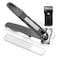 ILLFER 360 Rotating Nail Clippers for Seniors with Thick Hard Nails Heavy Duty Toenail Clipper for Elderly Arthritis Limited Mobility Ergonomic Long Handle Wide Jaw Stainless Steel Black