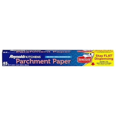 Reynolds Kitchens Stay Flat Parchment Paper Roll Non Curling Baking Parchment Paper for Baking and Cooking Oven Safe up to 425 Degrees 36 Feet x 15 Inches 45 Total Sq Ft