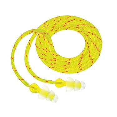 3M P3001 Multiple Use Peltor NEXT TriFlange TripleFlange Elastomeric Polymer Corded Earplugs With Cloth Cord And LiveWire Stem 100 Pair Per Box 100PR