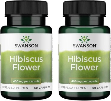 Swanson FullSpectrum Hibiscus Flower Herbal Supplement Natural Formula wBioactive Compounds 60 Capsules 400mg Each 2 Pack