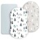 GRSSDER Stretchy Ultra Soft Fitted Bassinet Sheet Set 3 Pack Universal Fit for Bassinets Baby Cradle Moses Basket Oval Rectangle Mattress Snug and Safe Cute Wild Forest Mongooses for Baby