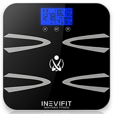ميزان تحليل الجسم الرقمي عالي الدقة من INEVIFIT، جهاز تحليل تكوين الجسم للاستخدام في الحمام، يقيس الوزن، نسبة الدهون في الجسم، نسبة الماء، نسبة العضلات، مؤشر كتلة الجسم، نسبة الدهون الحشوية، وكتلة العظام، مناسب لـ 10 مستخدمين، مزود ببطاريات.