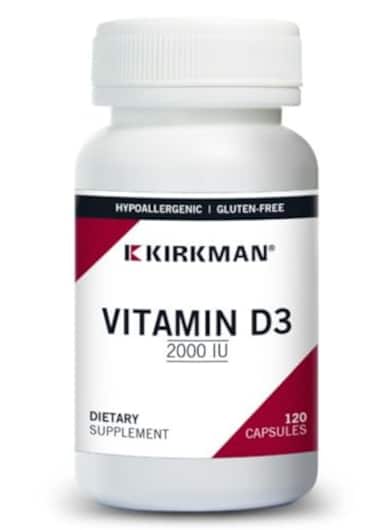 Kirkman Vitamin D3 2000 IU Capsules Hypo 120 ct