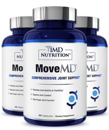 1MD Nutrition MoveMD Joint Health Supplement Doctor Formulated with Collagen Astaxanthin and More 30 Capsules 3Pack