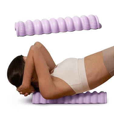 وسادة SNPE Wave Pillow II، أداة تدليك لتمديد العمود الفقري، مناسبة لليوجا والبيلاتس، مصححة لمحاذاة العمود الفقري لتخفيف آلام الظهر، جهاز تدليك للرقبة والكتفين وأسفل الظهر والوركين، لون وردي فاتح