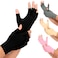 Vive Rheumatoid Arthritis Gloves Men and Women Fingerless Compression Wrap for Hand Pain and Osteoarthritis Black Hand Wrap for Arthritic Joint Symptom Relief Open Finger Fit