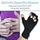 Vive Rheumatoid Arthritis Gloves Men and Women Fingerless Compression Wrap for Hand Pain and Osteoarthritis Black Hand Wrap for Arthritic Joint Symptom Relief Open Finger Fit