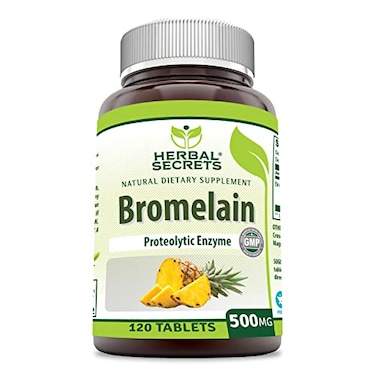Herbal Secrets Bromelain Supplement 500 Mg Tablets Supplement NonGMO Gluten Free Made in USA 120 Count
