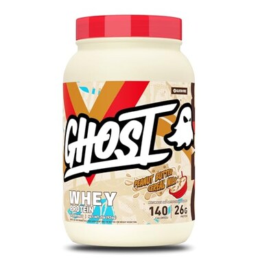 GHOST Whey Protein Powder Peanut Butter Cereal Milk 2LB 26G of Protein Whey Protein Blend Post Workout Fitness Nutrition Shakes Smoothies Baking Cooking Soy GlutenFree