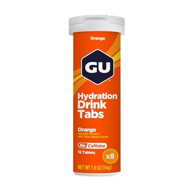 GU Energy Hydration Drink Tabs Electrolyte Tablets for Fitness Endurance Sports Rehydration Beverage Orange 96 Servings
