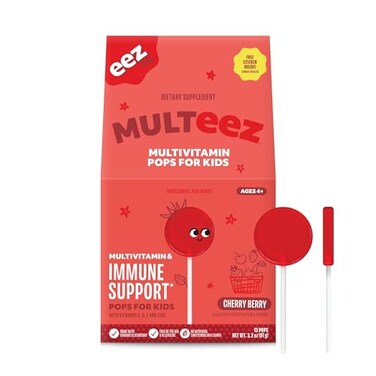 Lolleez Multeez by EEZ Co Multivitamin Pops for Kids Cherry Berry 13ct