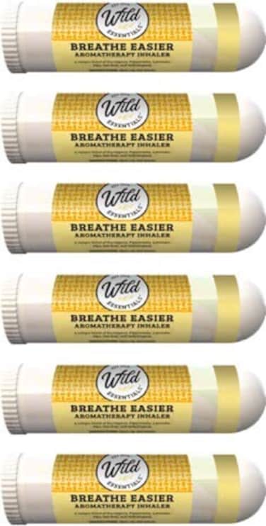 مجموعة mEssentials Wild Essentials المكونة من 6 أجهزة استنشاق أنفية للعلاج بالروائح العطرية Breathe Easier، مصنوعة من زيوت عطرية طبيعية 100% عالية الجودة، لتخفيف الحساسية وتنظيف الجيوب الأنفية.