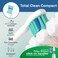 رؤوس فرشاة أسنان بديلة من Brushmo Total Clean، متوافقة مع مقابض فرشاة الأسنان الكهربائية Philips Sonicare Clickon، 8 رؤوس صغيرة الحجم للمناطق التي يصعب الوصول إليها، شعيرات دوبونت ناعمة، BM628 أبيض