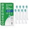 رؤوس فرشاة أسنان بديلة من Brushmo Total Clean، متوافقة مع مقابض فرشاة الأسنان الكهربائية Philips Sonicare Clickon، 8 رؤوس صغيرة الحجم للمناطق التي يصعب الوصول إليها، شعيرات دوبونت ناعمة، BM628 أبيض