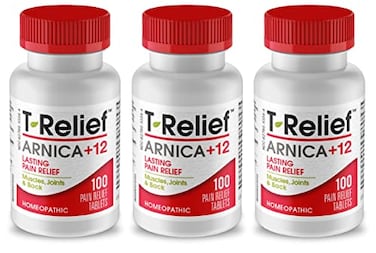 MediNatura TRelief Arnica 12 Natural Relieving Actives for Back Pain Joint Soreness Muscle Aches Stiffness Whole Body Fast Acting Relief for Women Men 100 Tablets 3 Pack