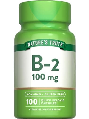Nature's Truth Natures Truth B2 Vitamin 100mg 100 Capsules NonGMO Gluten Free Supplement Riboflavin