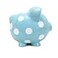 Child to Cherish Ceramic Polka Dot Piggy Bank Blue