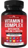 Divine Bounty Super B Complex Vitamins All B Vitamins Including B12 B1 B2 B3 B5 B6 B7 B9 Folic Acid Vitamin B Supplement Support Healthy Energy Metabolism 90 Vegetarian Capsules