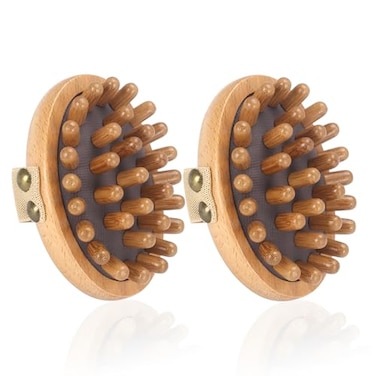 DEBETOOL Wood Therapy Massage Tools 2Pack Wooden Meridian Massage Brush for Cellulite Lymphatic Drainage Massage Brush for Belly Muscle Pain Relief Body Shaping