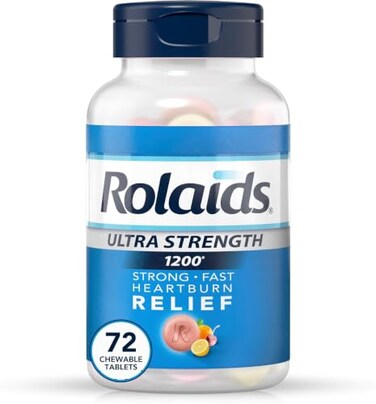 Rolaids Ultra Strenght Chewable Tablets Assorted Fruit 72 Ct Pack of 2