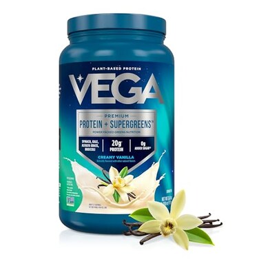 Vega Premium Protein Supergreens Creamy Vanilla 20g Vegan Protein Dairy Gluten Free 269 oz 25 Servings