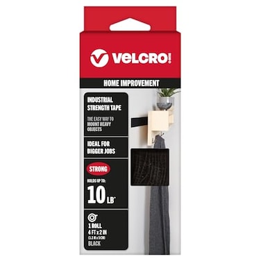 VELCRO Brand Industrial Strength Indoor Outdoor Use Superior Holding Power on Smooth Surfaces Size 4ft x 2in Tape Black Pack of 1 Model 90593