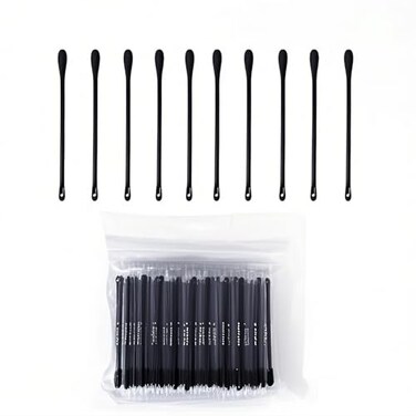 Doromy 200Pcs Plastic Disposable Blackhead Remover DoubleHeaded Comedones Extractor Black Pimple Popper Tool Acne Removal Stick Cotton Swab Beauty Tool