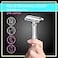 BAILI Classic 3Piece Metal Double Edge Eco Safety Razor Long Handle Wet Shaving Kit for Men Women with 5 Platinum Blades BD191
